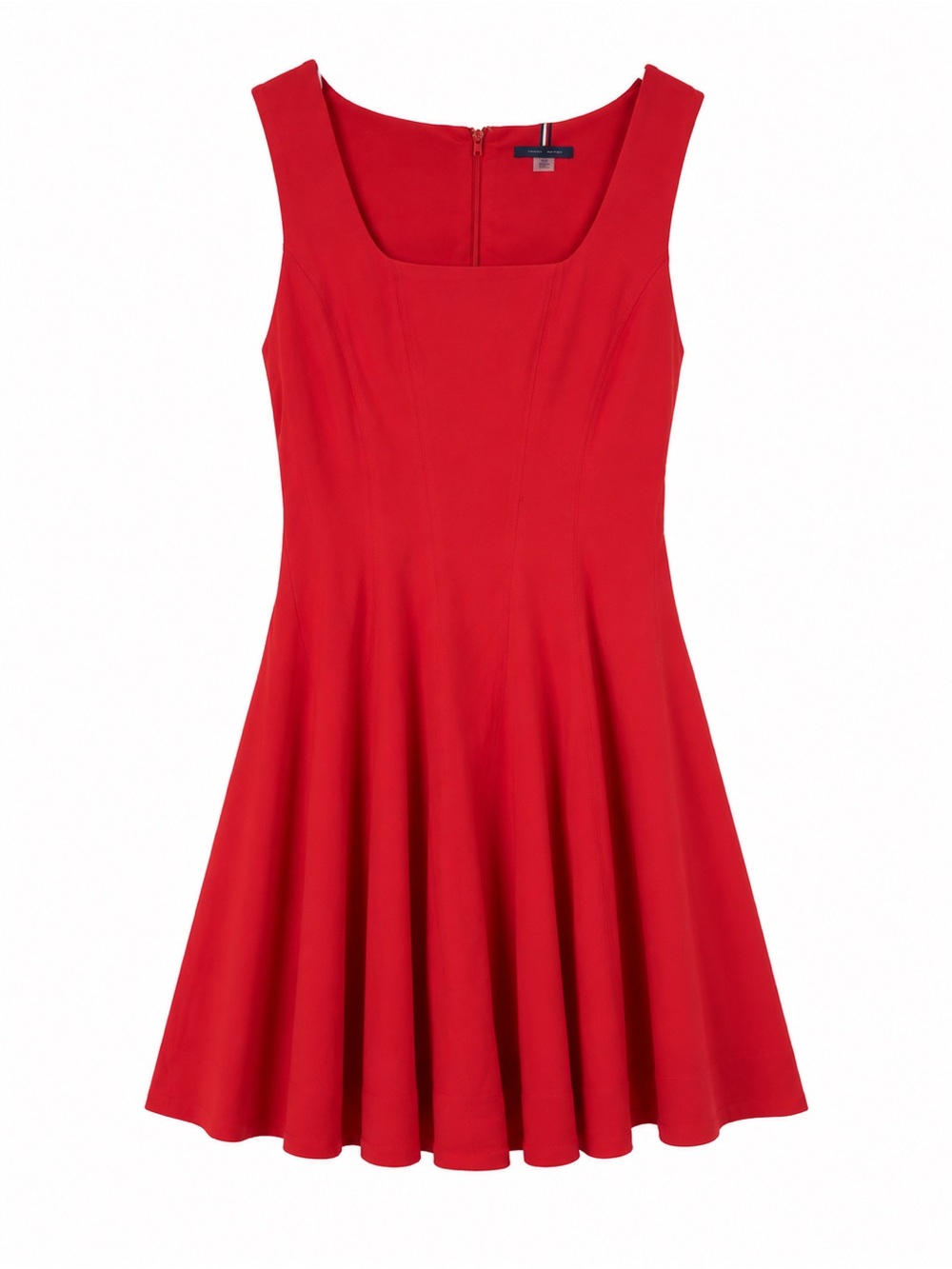 Tommy Hilfiger Red Fit & Flare Dress Sleeveless Stretch Career Party Date Sz 12